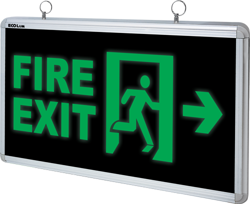 Exit Light, Arrow Right Fire Exit, Double-Sided