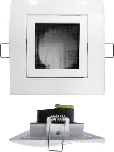 Firefly  Square Recessed Type MR16 Uni-directional with Frosted Curved Glass