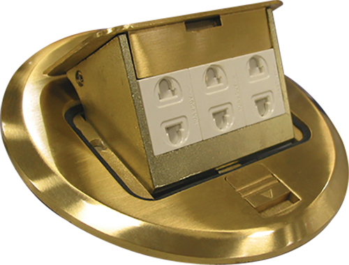 Round Floor Receptacle Bronze
