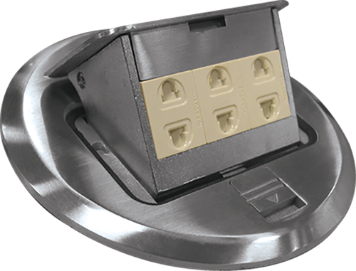 Round Floor Receptacle Zinc