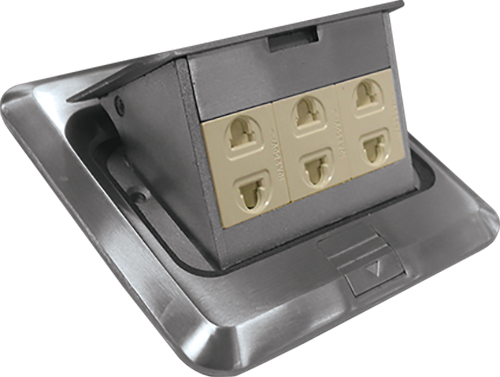 Square Floor Receptacle Zinc