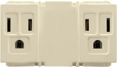 Classic Duplex Flat Pin Outlet w/ Ground 16A 250V