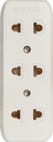 3 Gang Universal Outlet 10A - White