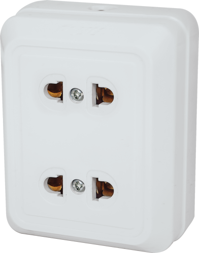 2 Gang Universal Outlet 10A - White