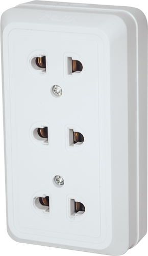 3 Gang Universal Outlet 10A -  White