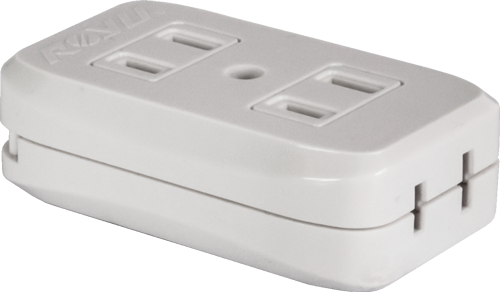 2 + 1 Flat Pin Outlet 10A - White