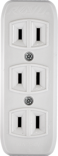 3 Gang Spring Loaded Outlet 10A - White