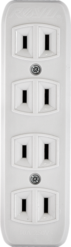 4 Gang Spring Loaded Outlet 10A - White