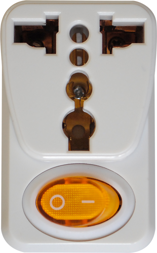 Universal Adapter w/ Switch 10A - White