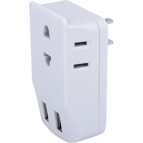 Octopus Adapter w/ 2 USB Ports 10A White