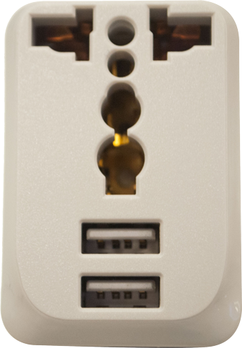 Universal Adapter w/ 2 USB Charger 10A USB Charger: 5V 2100mAh