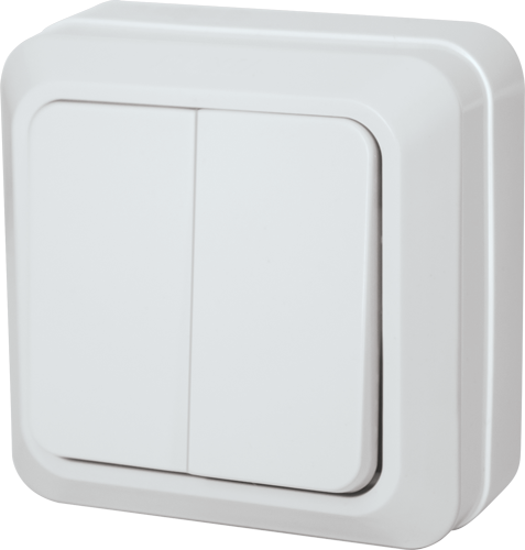 2 Gang 1-Way Switch 10A White