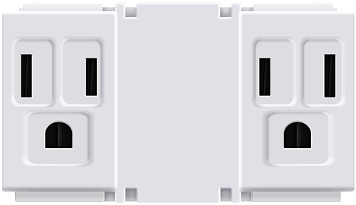 Wide Duplex Flat Pin w/ Ground 250V 16A