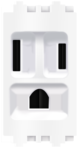 Wide Flat Pin Outlet w/ Ground  16A