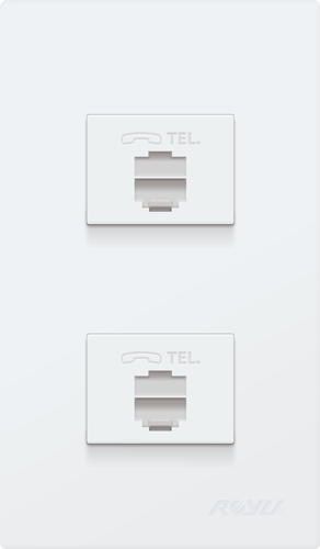 Wide 2 Gang Telephone Modular Jack Set